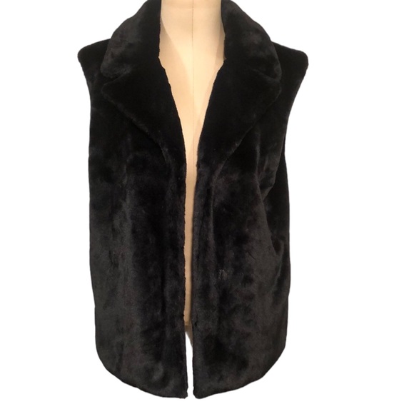 Renvy Black Fur Vest - Picture 1 of 9